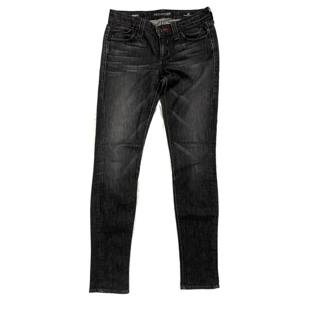 Affliction Bianca Y2K Black Skinny Jeans Deer Skull Gothic
